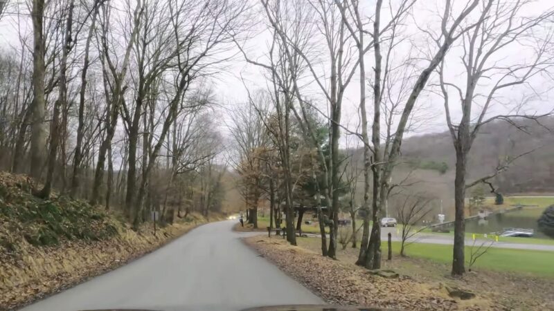 The roadway to Blue Spruce Park in Pennsylvania
